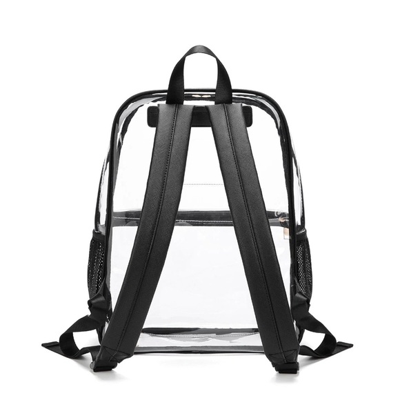 New 🆕 Clear Black Trim Backpack - Picture 2 of 3